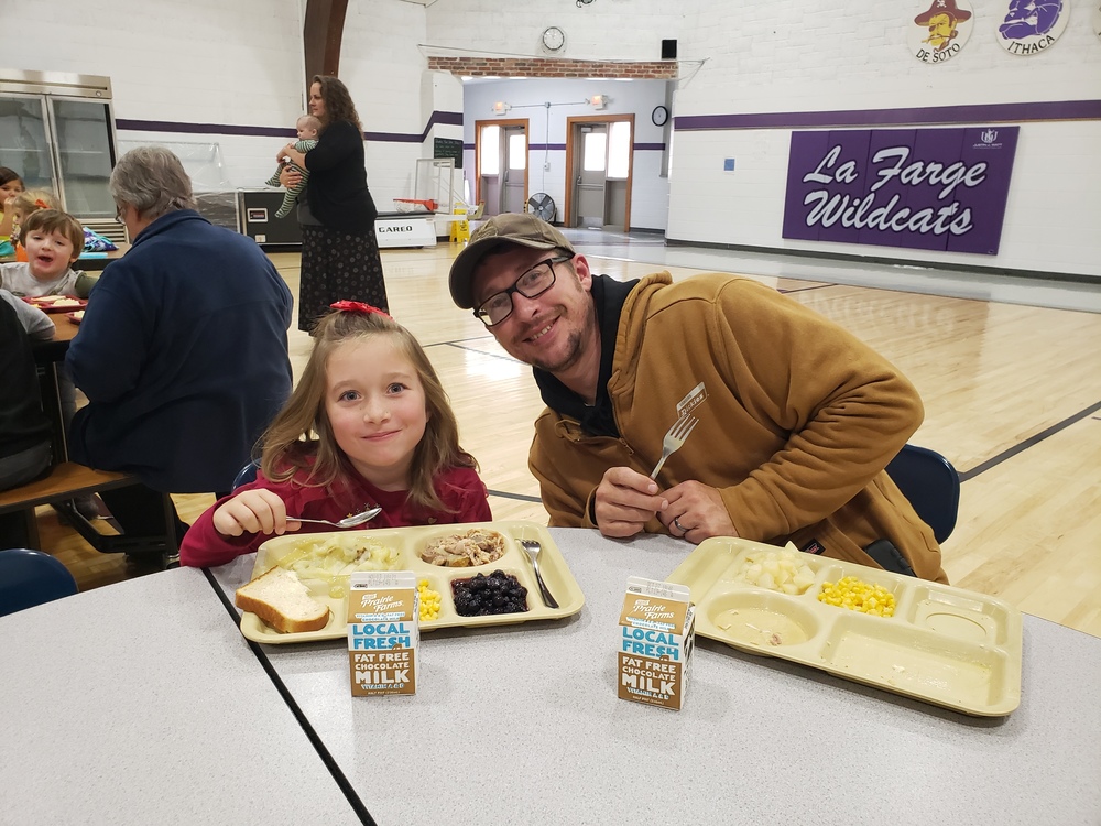 1st Grader and Dad at Lunch