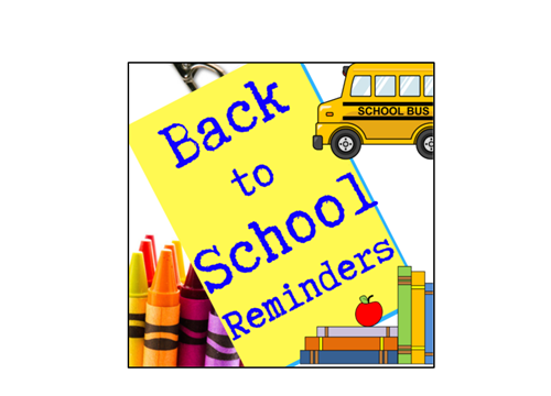 back to school reminders