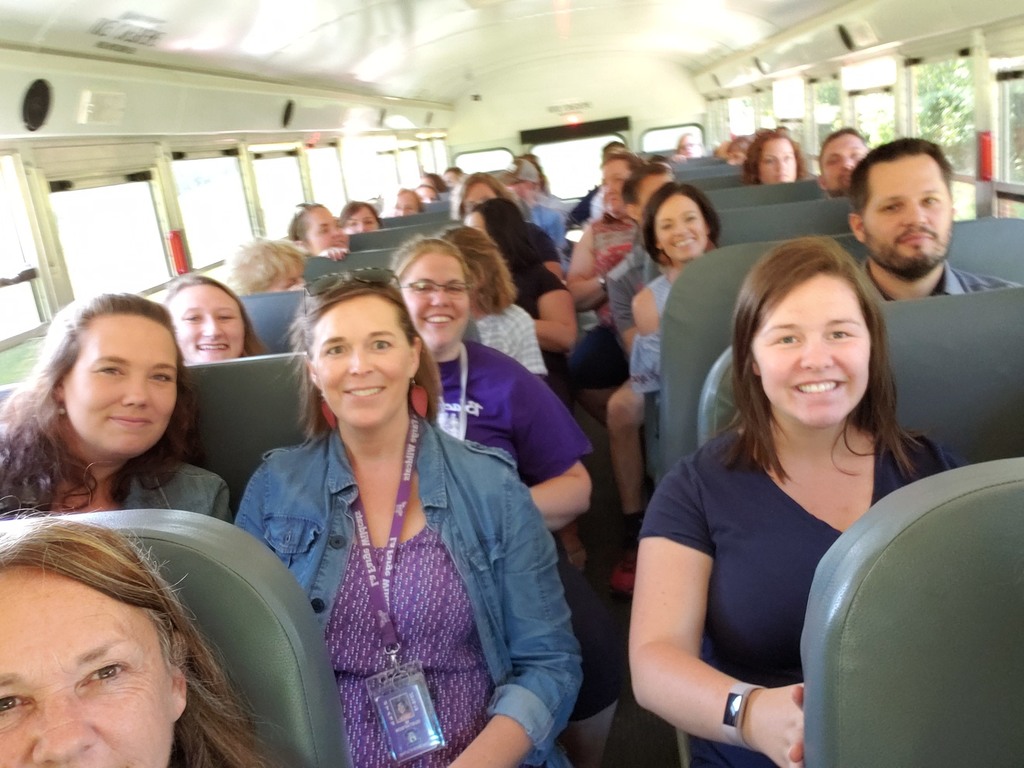 District bus tour with La Farge Schools staff