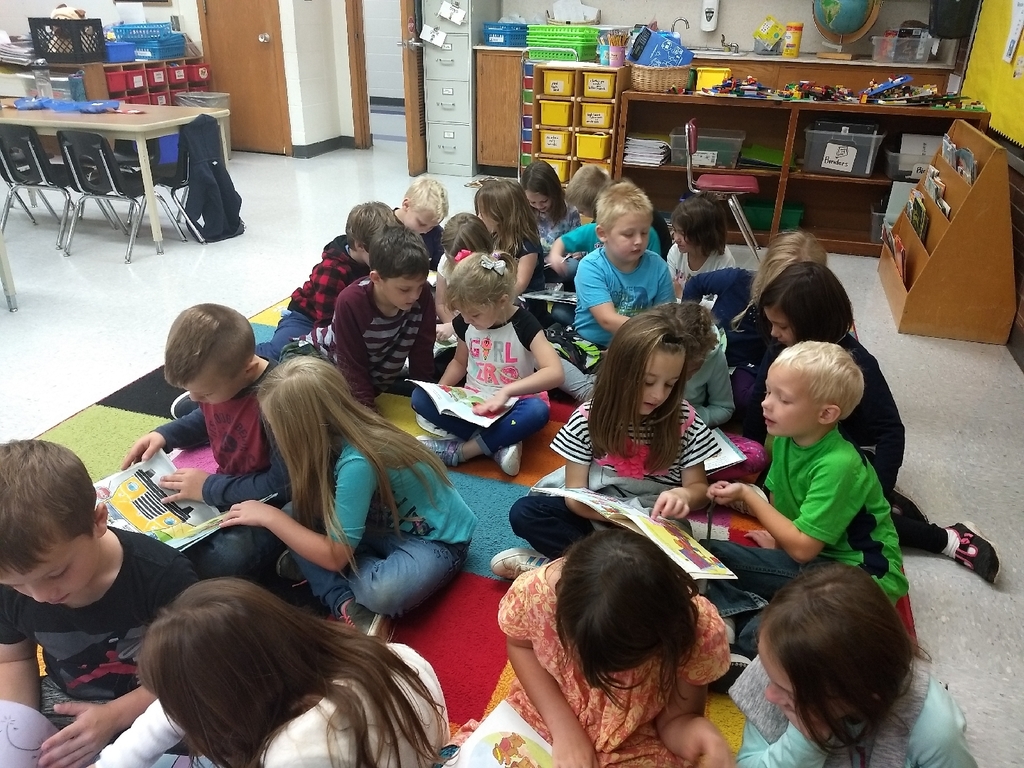 The 1st grade students were focused during reading!